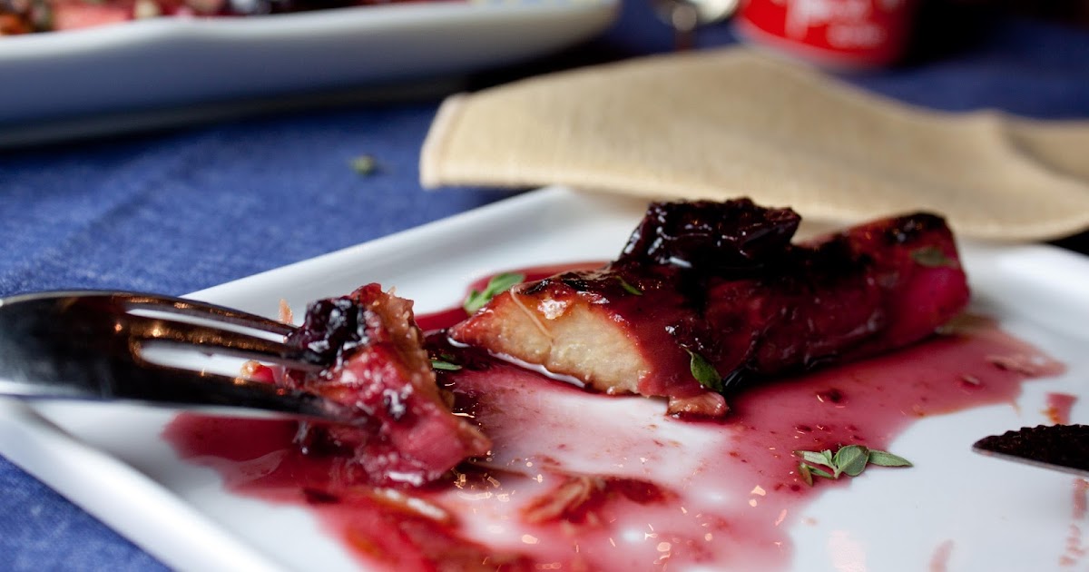 Fat and Happy Blog Grilled Rhubarb with Cherry Maple Syrup