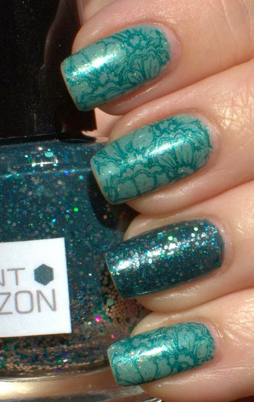 Scofflaw Wraith Pinned to the Mist with Nerdlacquer Event Horizon and stamping with A-England St. George