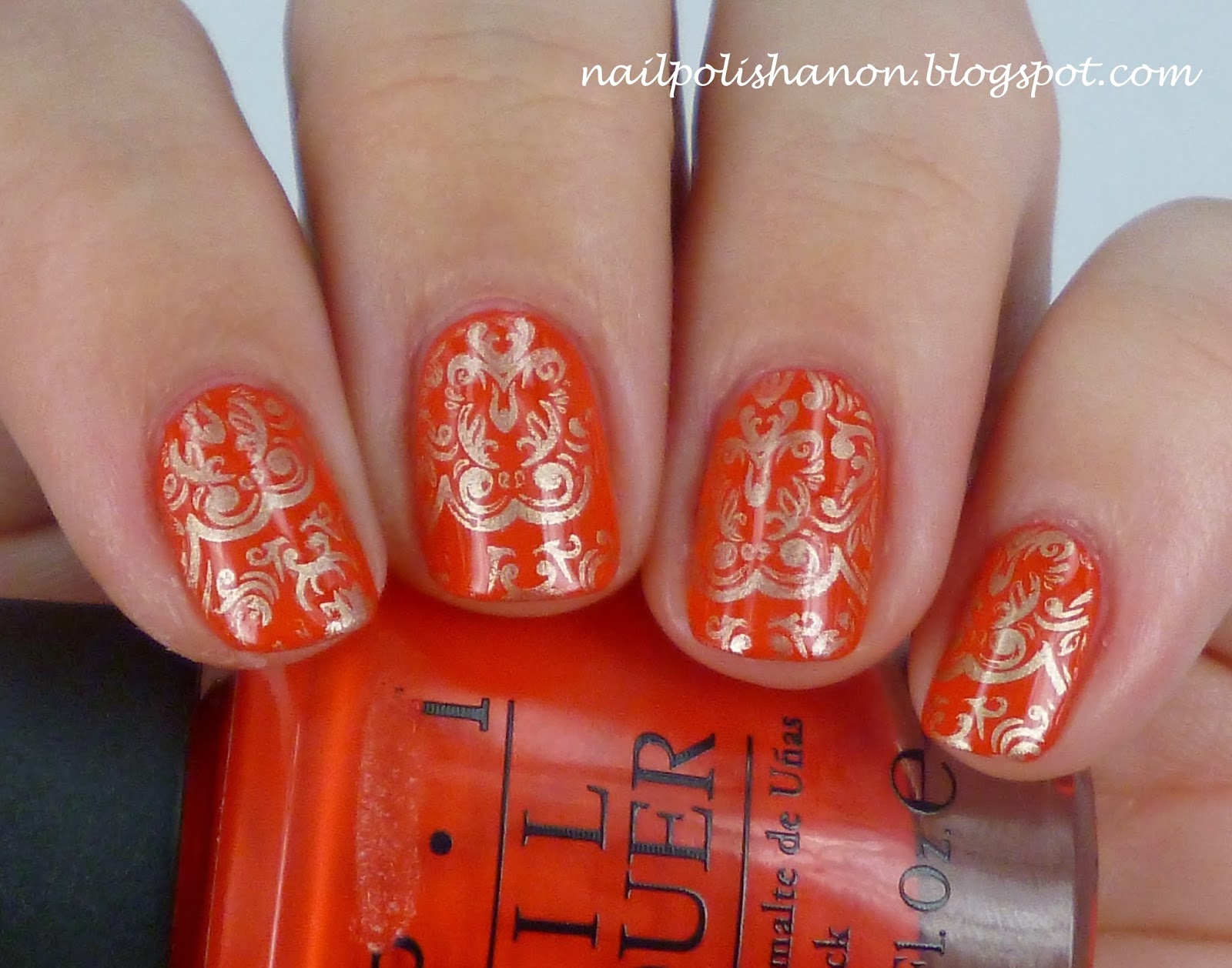 Nail Polish Anon Orange & Gold