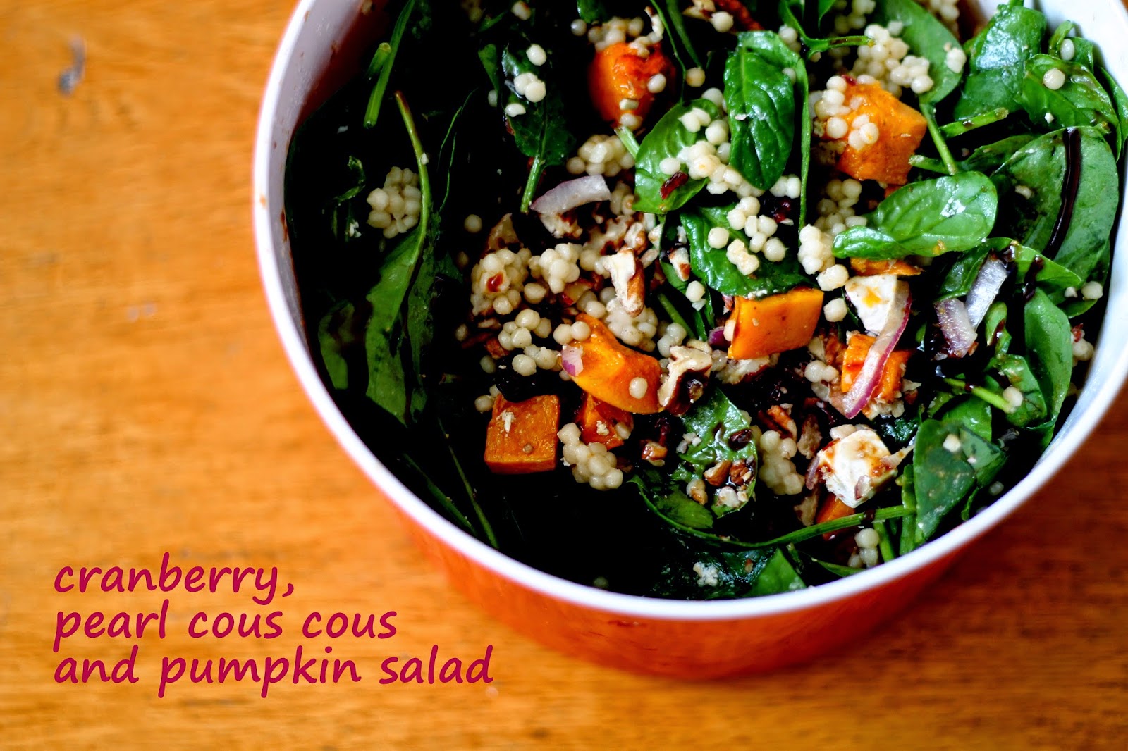 living, loving, laughing... {Delicious} Cranberry, Pearl Cous Cous & Pumpkin Salad