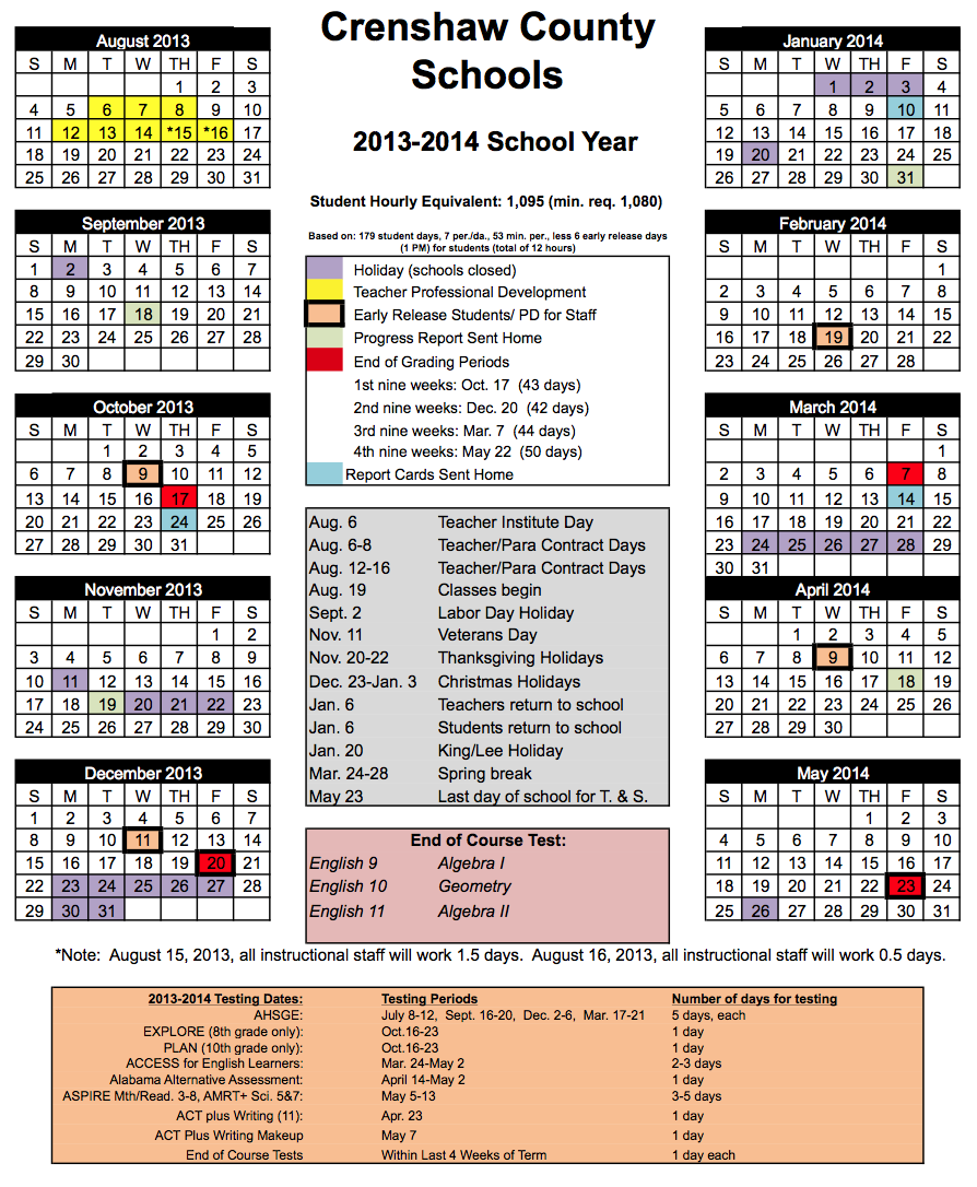 Superintendent's Corner School Calendar Approved