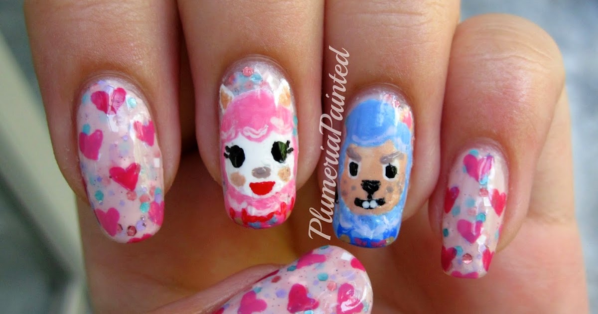 PlumeriaPainted Animal Crossing New Leaf Nail Art Reese and Cyrus