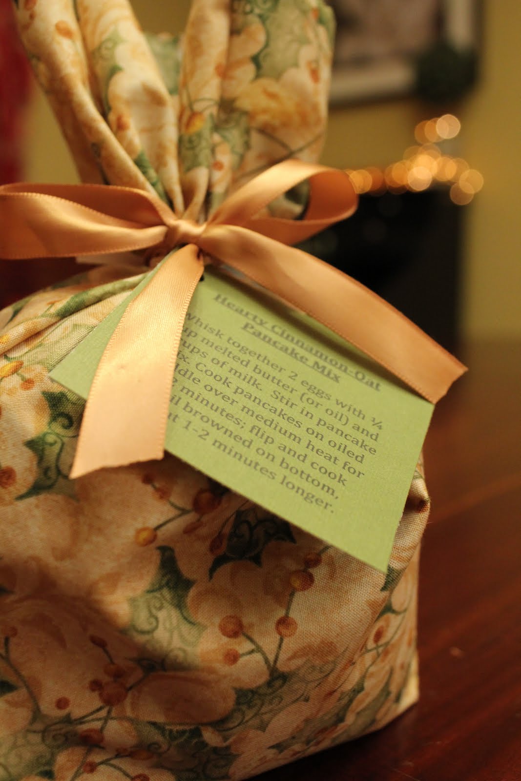 Pancake Mix in a Fabric Gift Bag