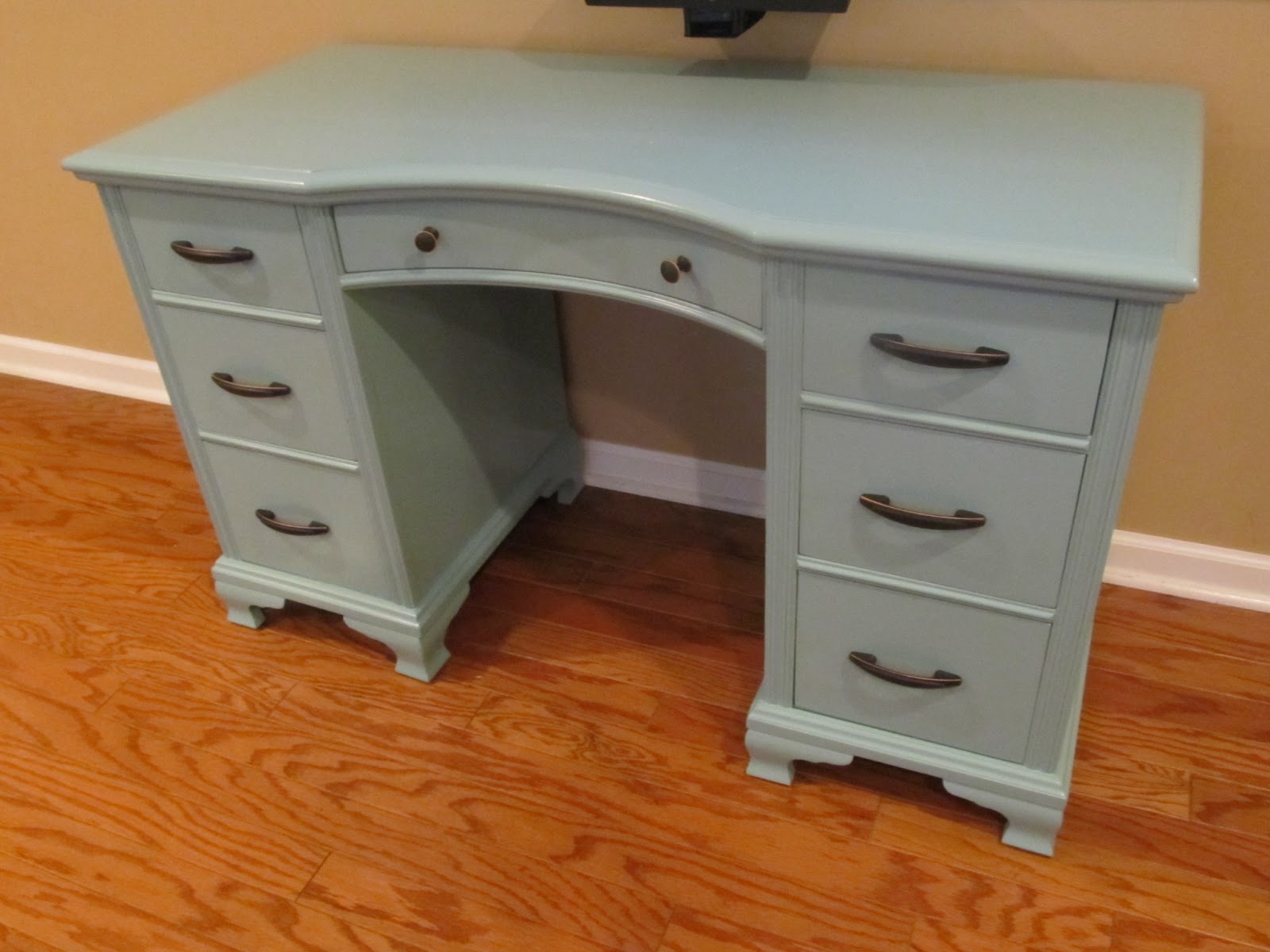 Charlie The Cavalier Painted Wood Desk Sherman Williams Drizzle