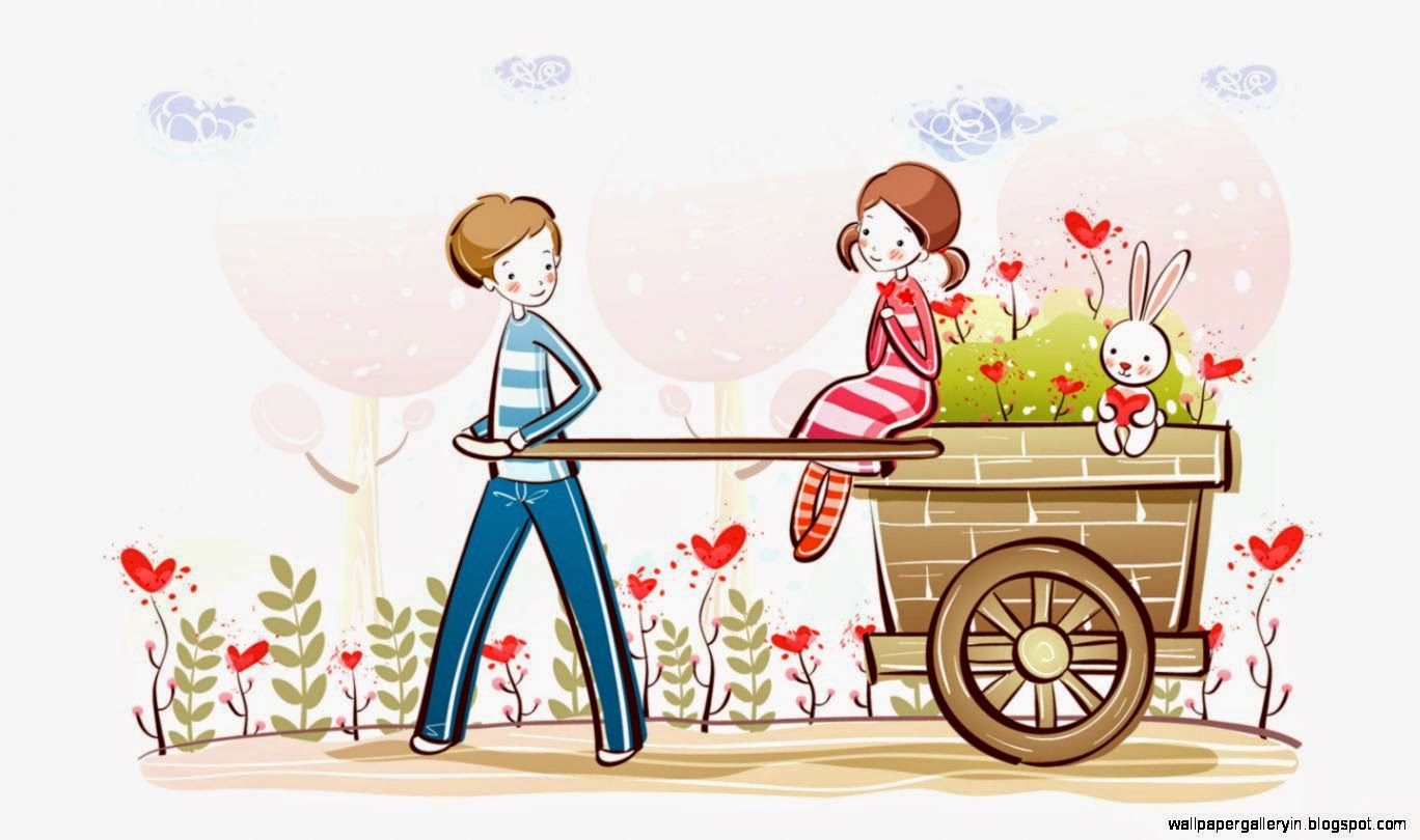 Sweet Valentines Day Kissing Couple Cartoon Wallpaper HD Skilal Sweet Valentines Day Kissing Couple Cartoon Wallpaper HD Skilal