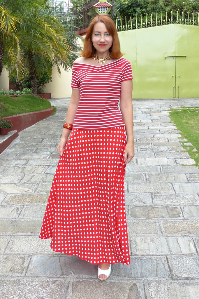 Local style Stripes and polka dot mixing