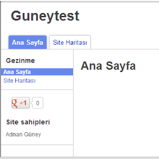 Google Sites oluşturması