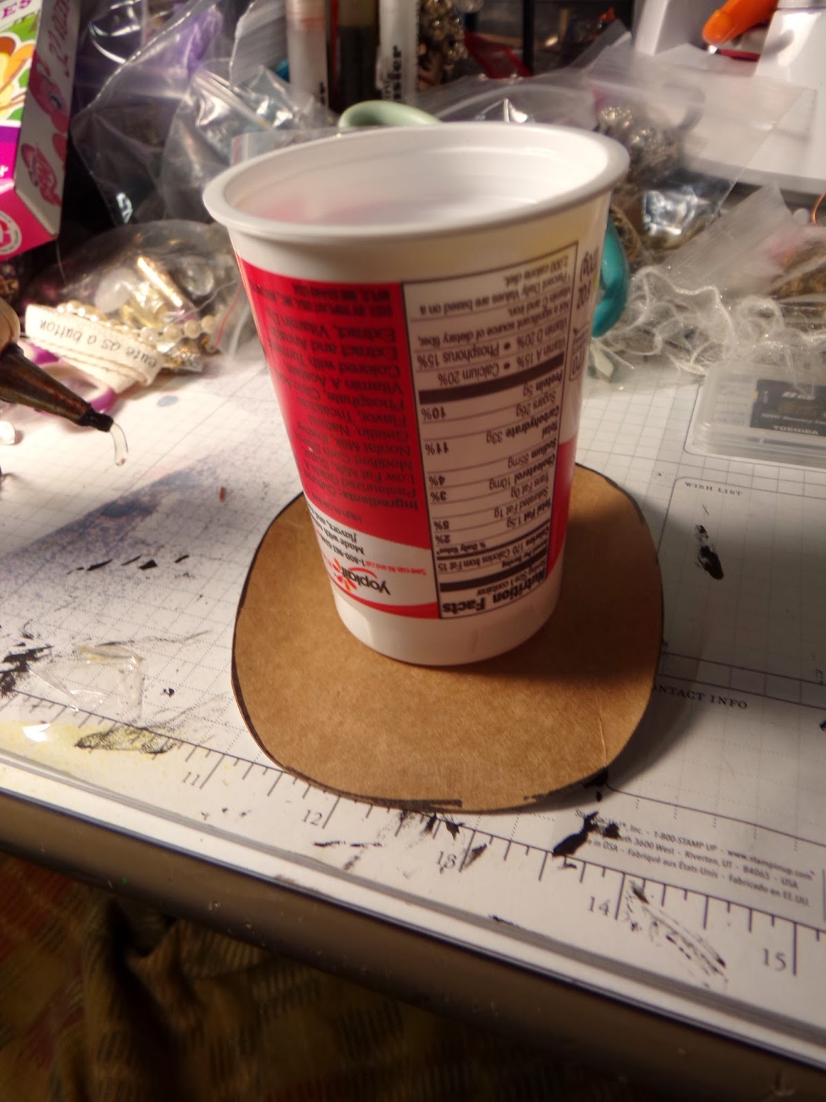 JuJu Crafts Upcyle Yogurt { Yoplait } Container to a Top Hat