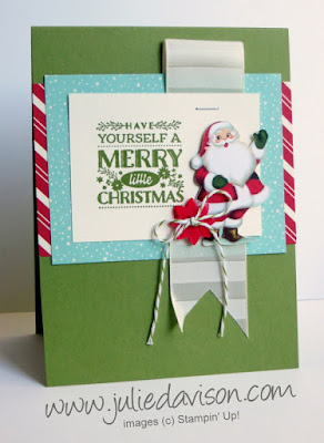 Stampin' Up! Home for Christmas Designer Paper Santa Card #christmas #stampinup www.juliedavison.com Stampin' Up! 2015 Holiday Catalog