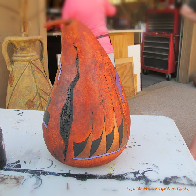 Sew what's cooking with Joan! Let's make art! Gourd Art!!