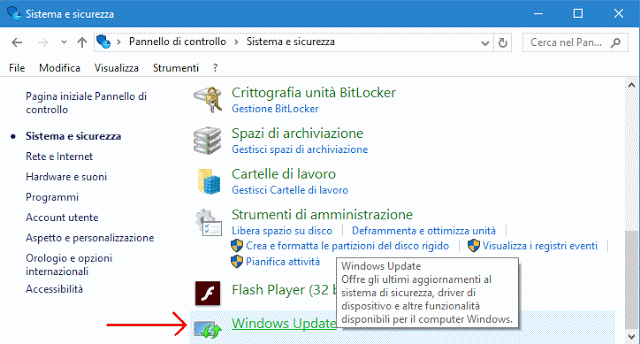 Come aggiungere il Windows Update al pannello di controllo su Windows 10