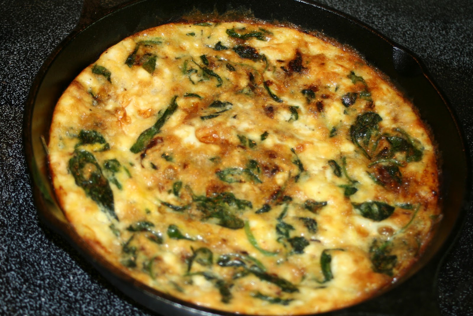 Brooding On Spinach and Goat Cheese Frittata