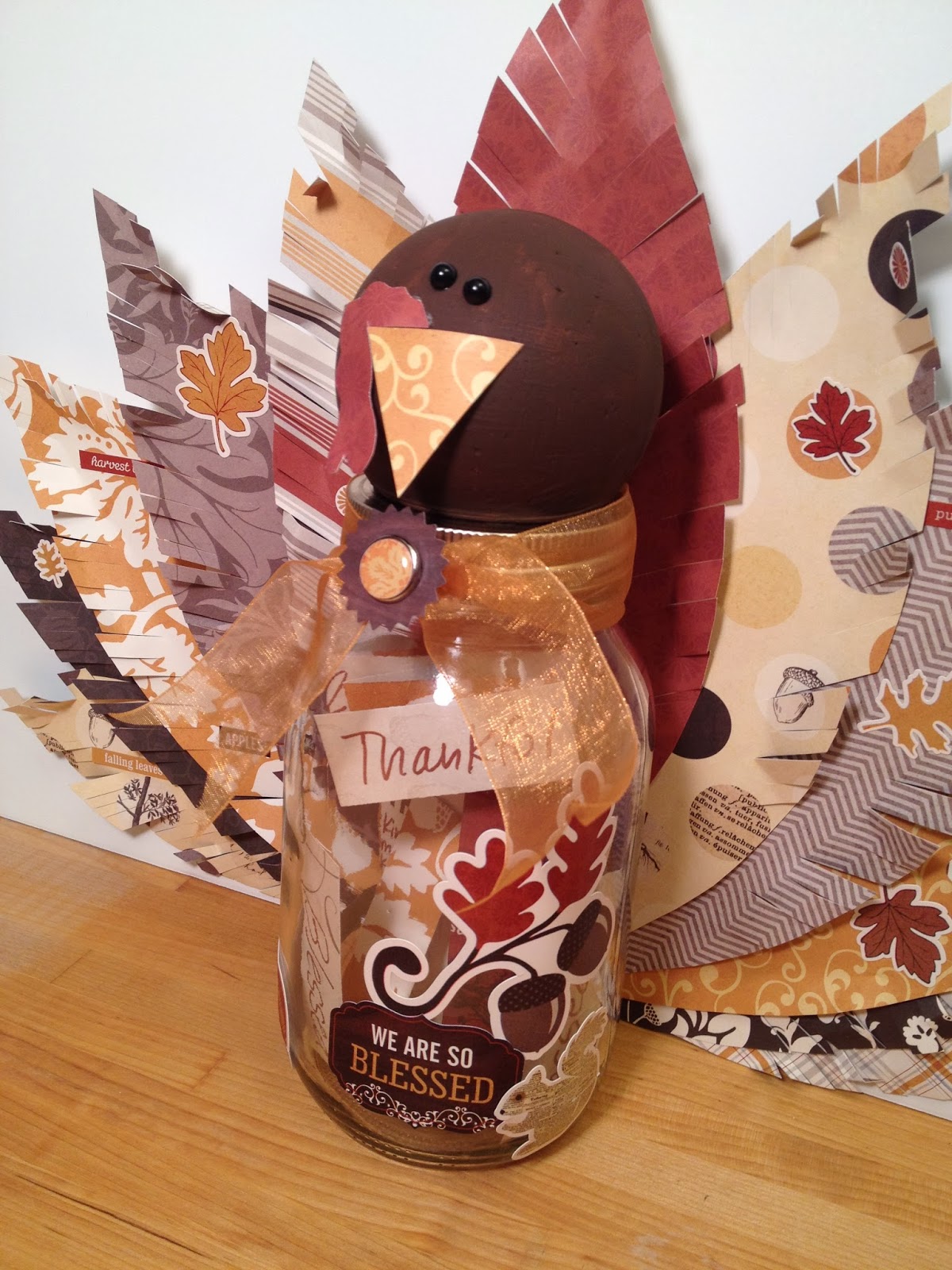 Beth Watson Design Studio Thankful Turkey Mason Jar Craft