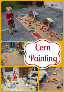Corn Painting Fall Activity For Kids - Enchanted Homeschooling Mom