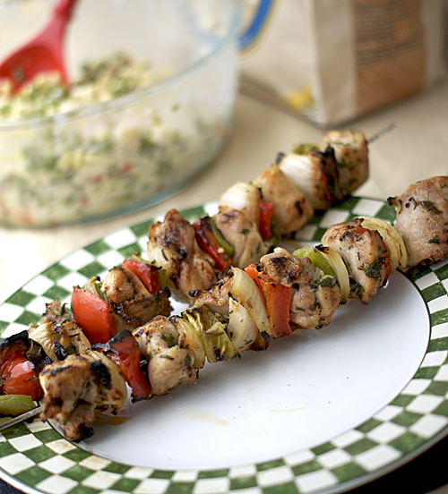 Grilled Garlic and Herb Kebabs Heat Oven to 350