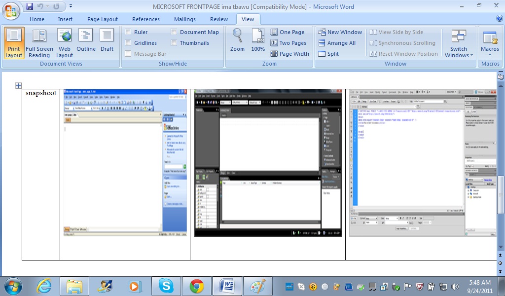 microsoft word front page