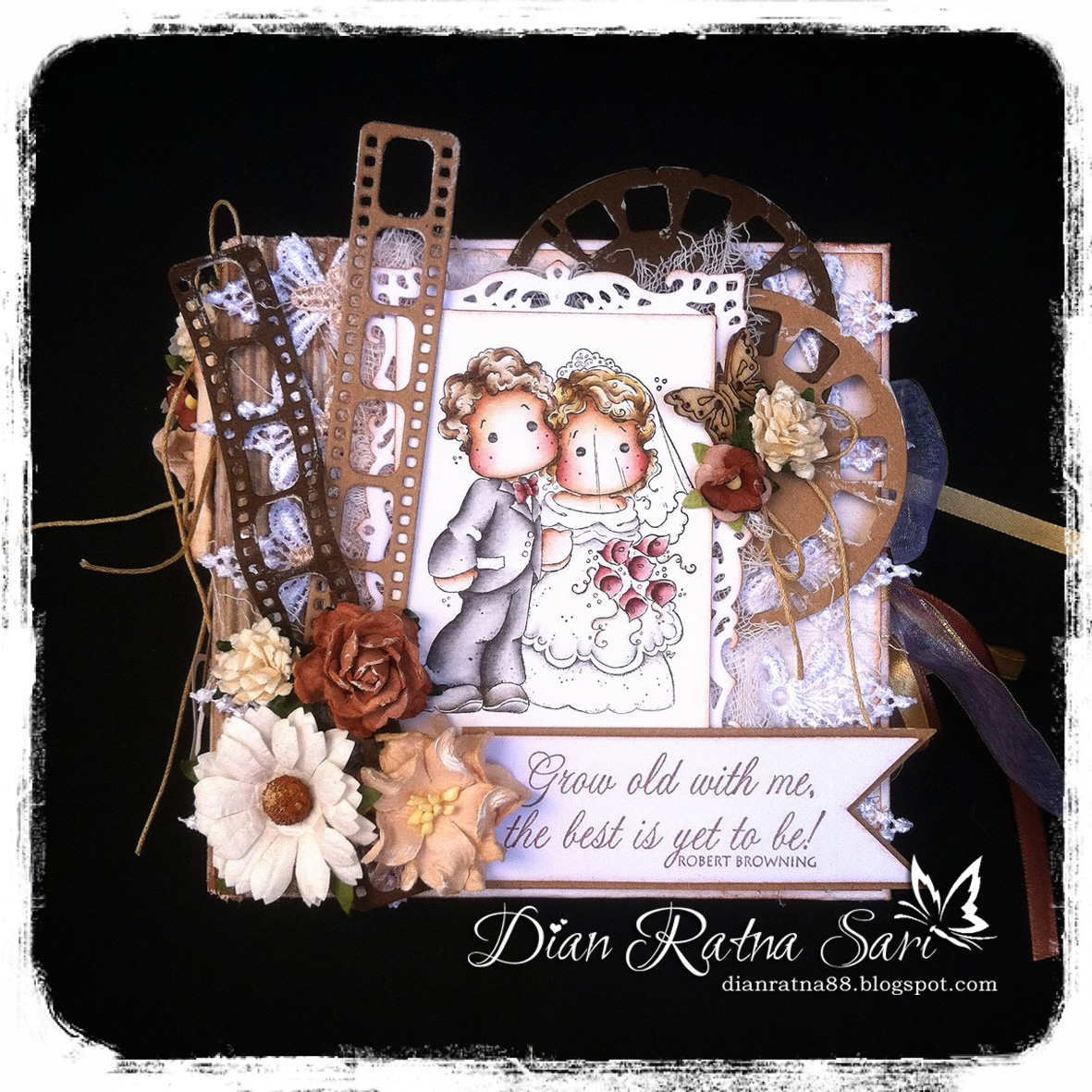Dian's Craft Room Wedding Mini Album with "Vintage Bridal Couple"