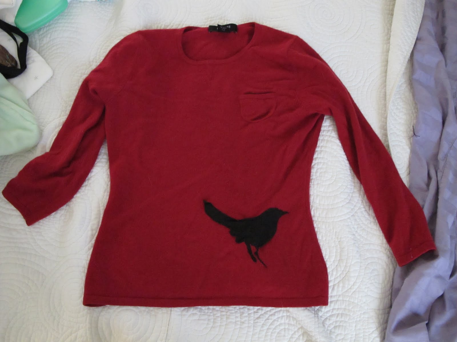 cashmere hole fix sweater happily turns else sad someone