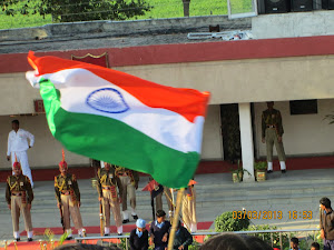 Indian tricolour in "WAGAH BORDER STADIUM".