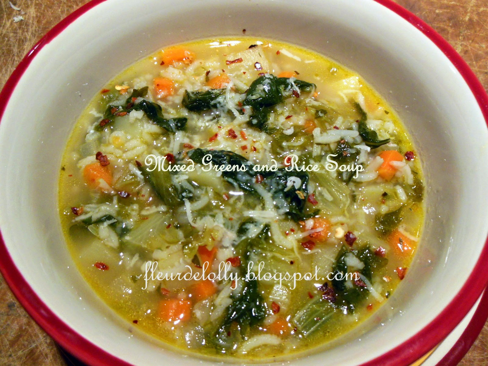 Fleur de Lolly Mixed Greens and Rice Soup