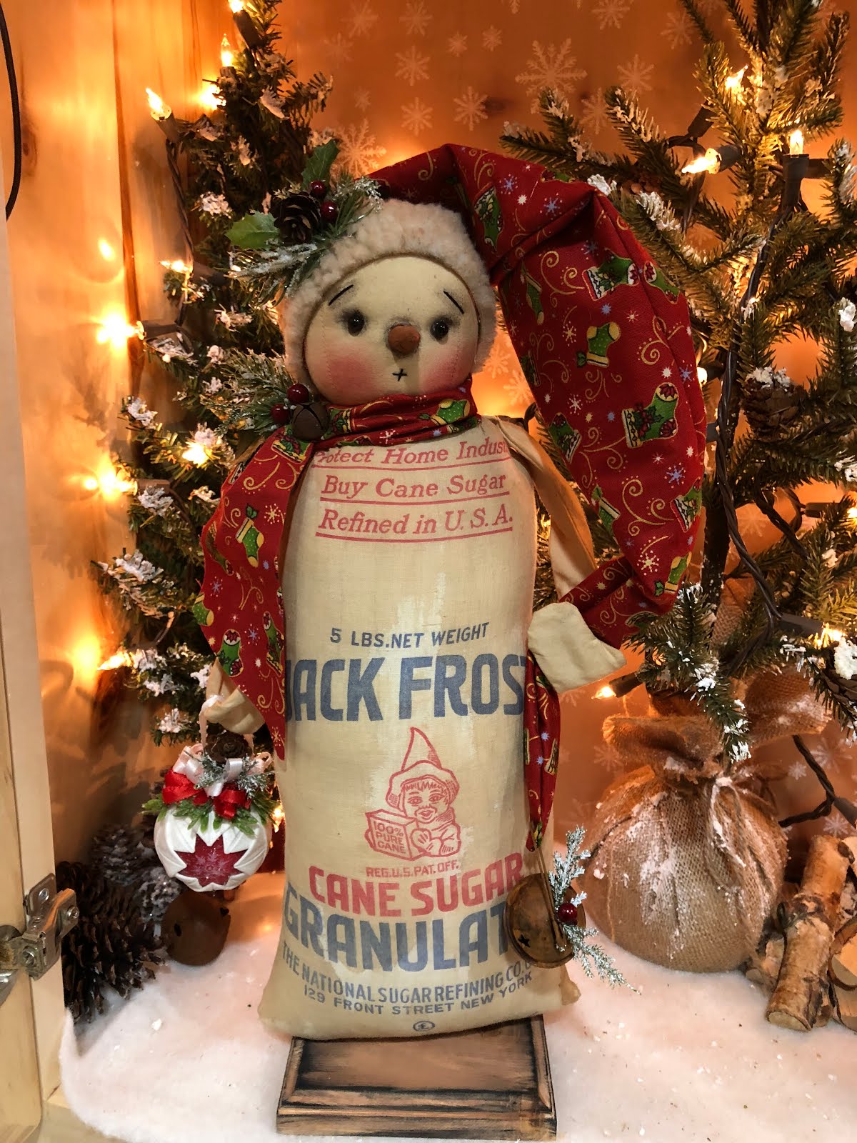 Vintage Jack Frost Sugar Sack Snowman