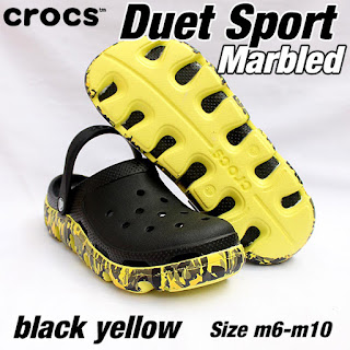 crocs duet sport marbled black yellow crocs duet sport marbled black yellow