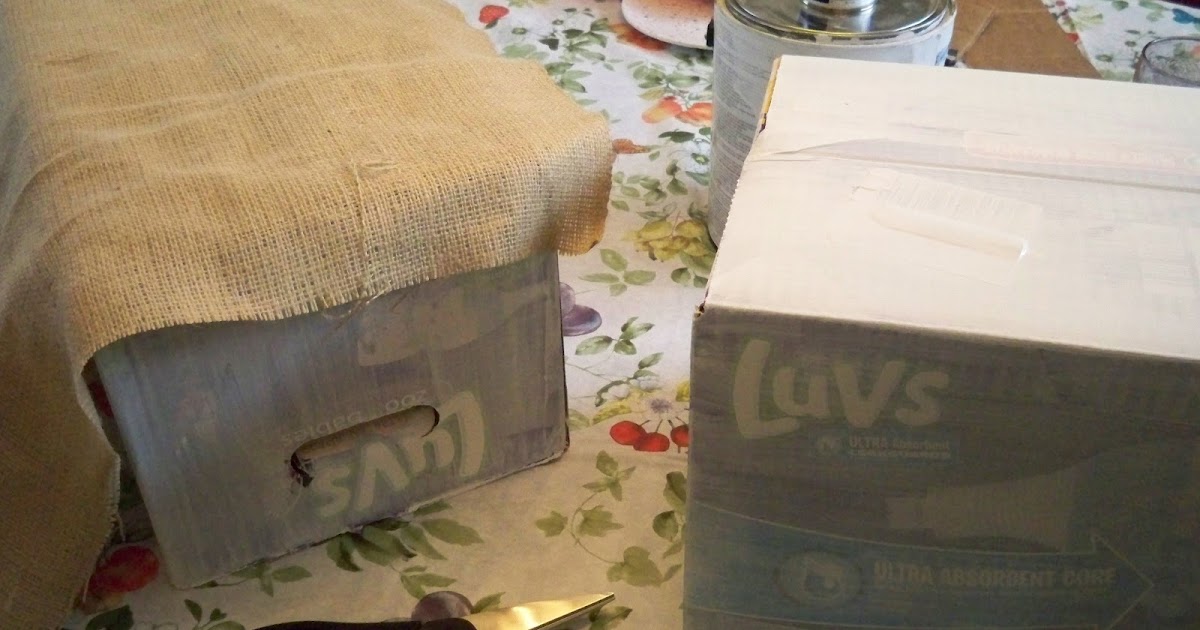 Be Sweetly Inspired Burlap Covered Diaper Boxes