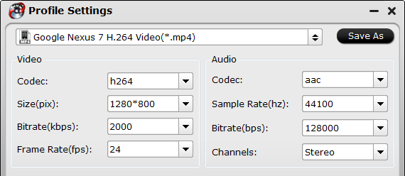 new Nexus 7 video settings new Nexus 7 video settings