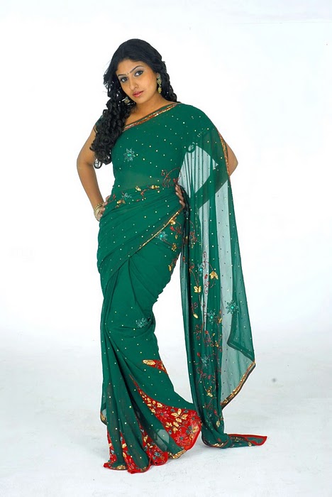 monica in Green Saree1 - South India Actress monica in Green Saree