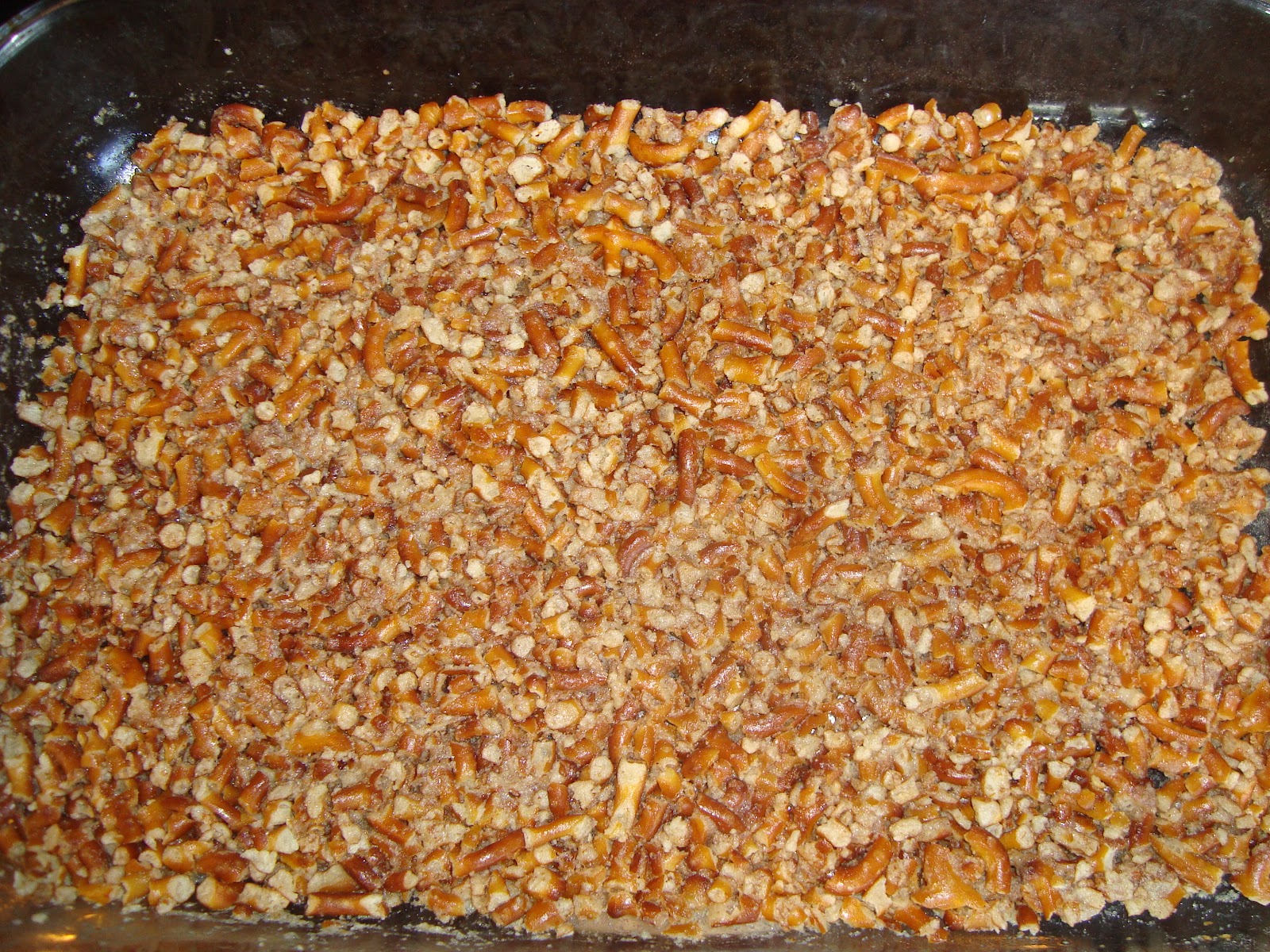 Raspberry Jello Pretzel "Salad" Dip it in Chocolate