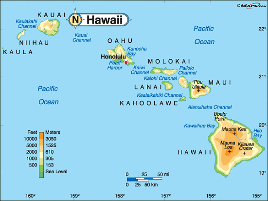 Printable Hawaii Map Usa