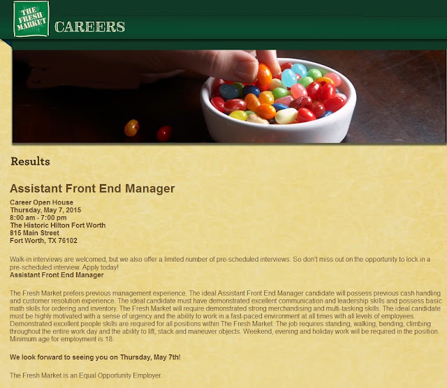 Asst Front End Manager Job FT Worth TX