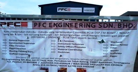 Jawatan Kosong Kemaman Jawatan Kosong Pfce Kemaman 2013