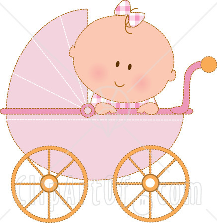 Baby Stroller on 17109 Caucasian Baby Girl In A Pink Stroller Carriage Looking Over The