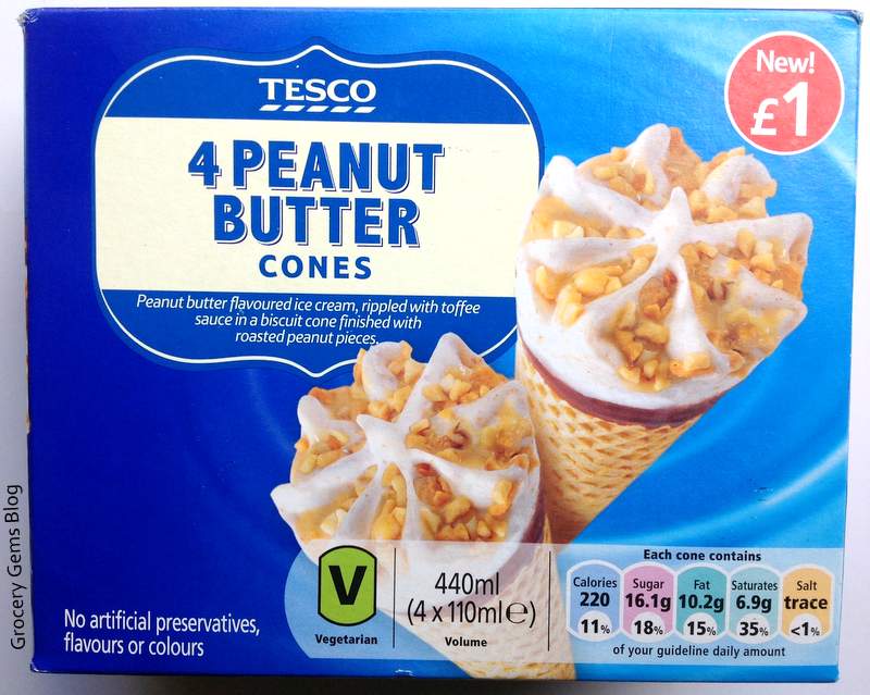 Grocery Gems Tesco Peanut Butter Ice Cream Cones Review