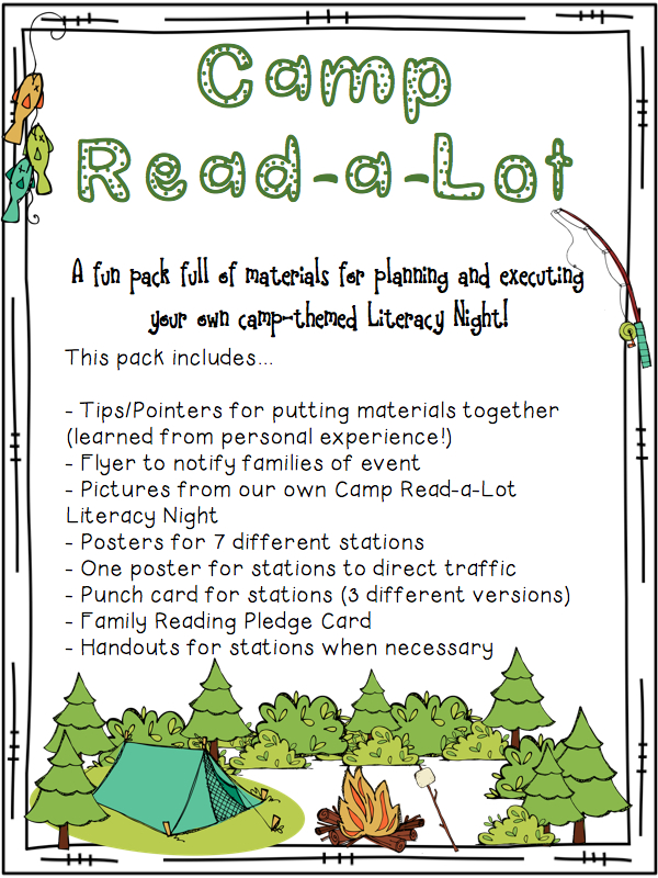 Family Literacy Night Ideas in a Camping Theme Buzzing with Ms. B