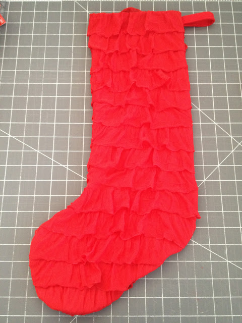 Gorgeous Christmas stocking using ruffle fabric!