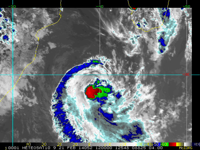 Image satellite de la tempête modérée guito