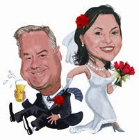 CARICATURA COMPLETA DO CASAL EM CORES -  R$ 200,00