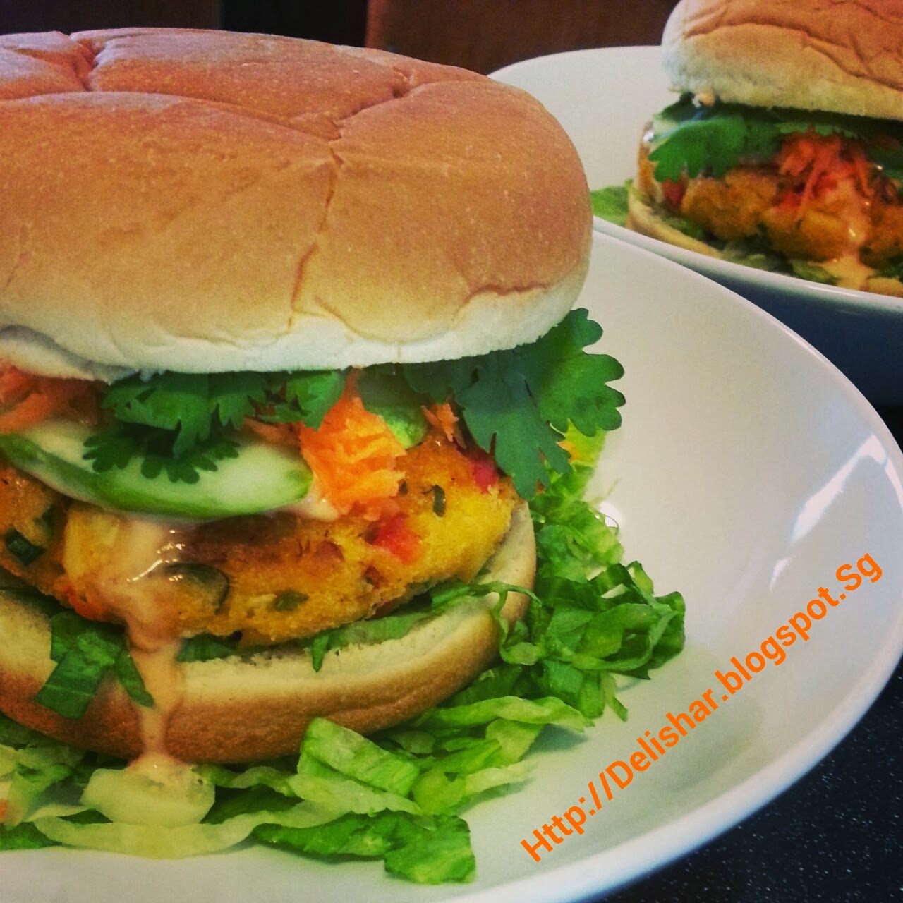 Culinary Baked Crab Cake Burger with Singapore Chilli Crab