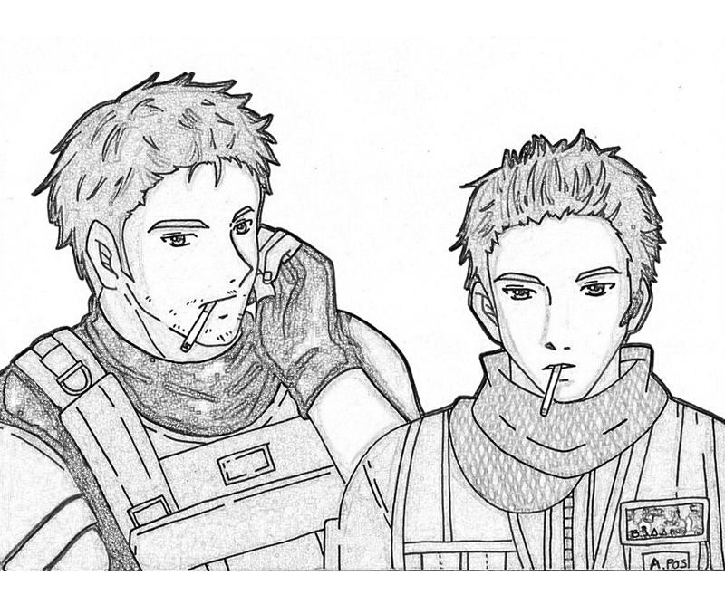 Resident Evil Piers Nivans And Chris Redfield Coloring Pages resident-evil-piers-nivans-and-chris-redfield-coloring-pages