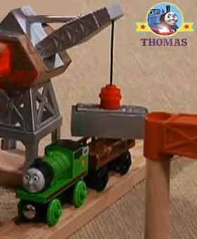 Thomas the tank engine Percy the green engine diesel 10 train Sodor Dieselworks wooden railway set