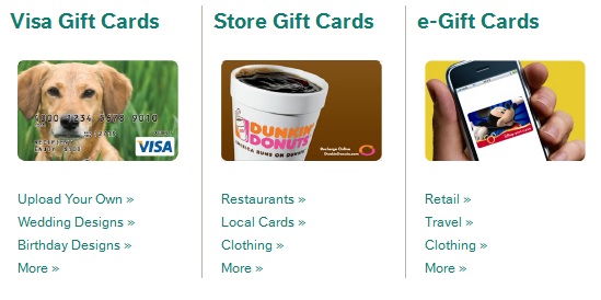 gift card options