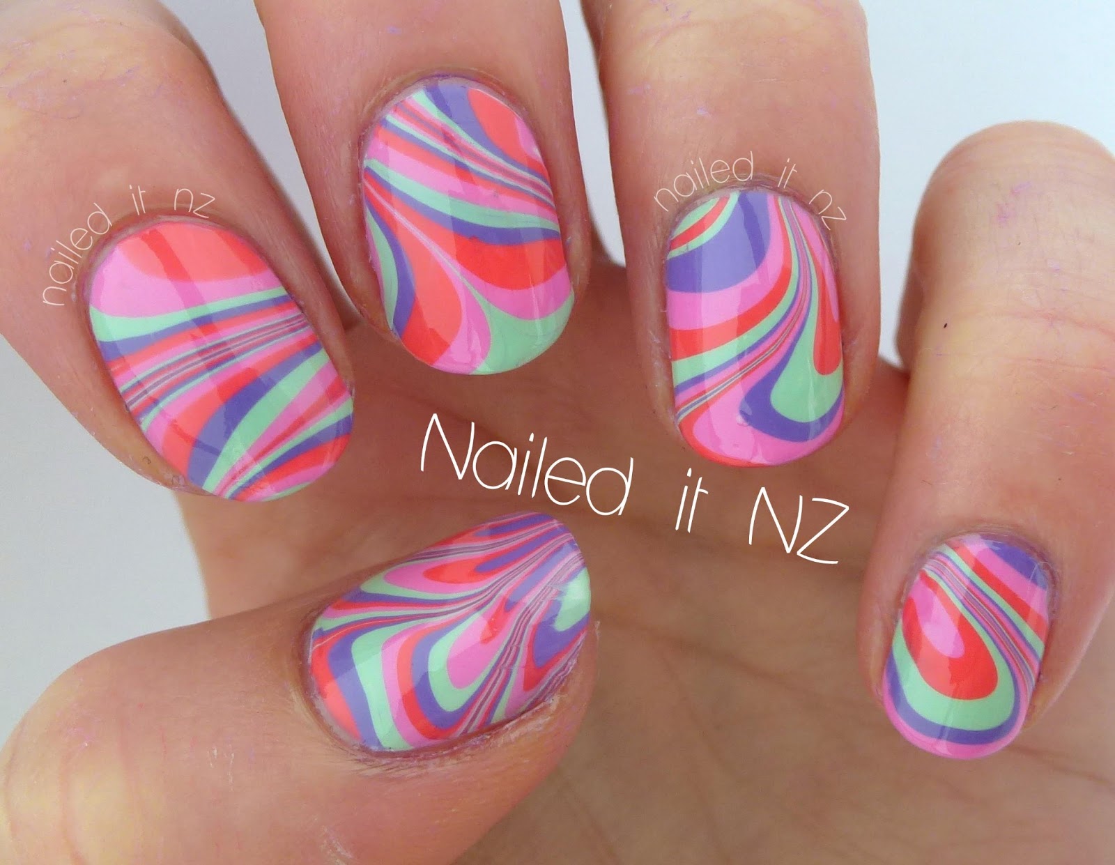 3. Rainbow Water Marble Nail Art for Beginners - wide 4