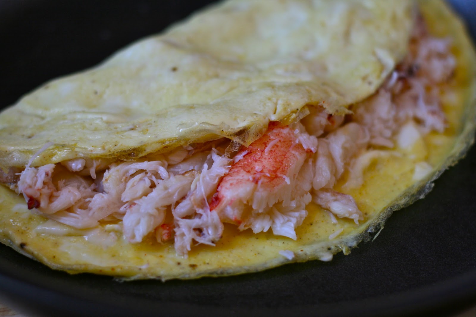 O is for Omelette with Crab and Mock Hollandaise Sauce e is for eat