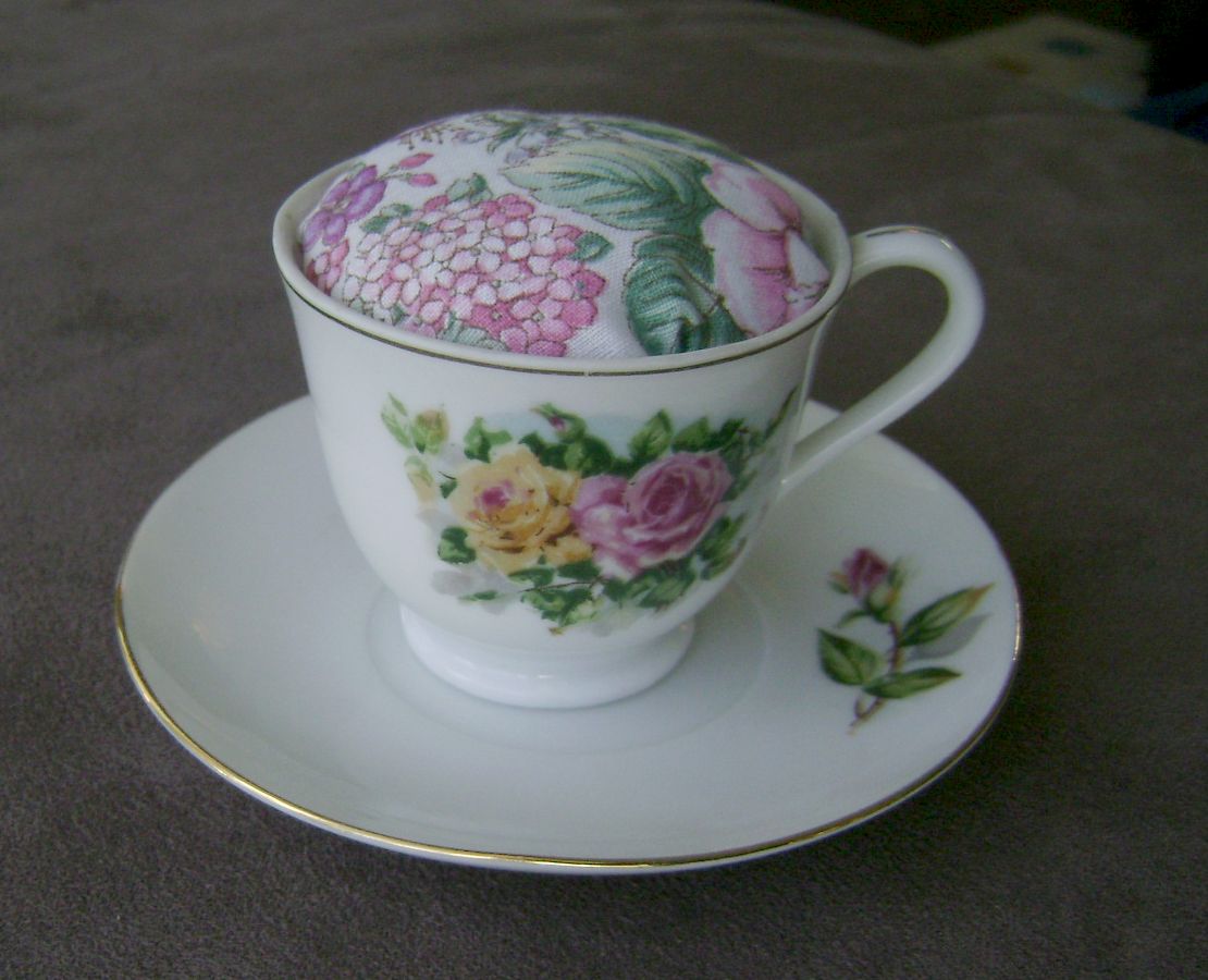 Candykins Crafts Vintage Teacup Pincushion