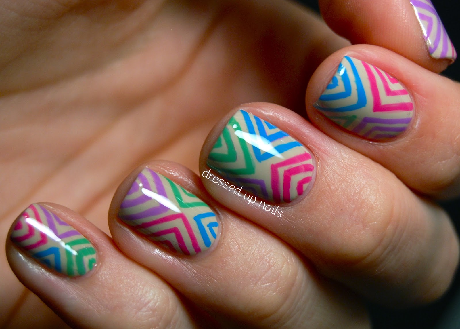 6. Chevron Nail Art Without Striping Tape - wide 3