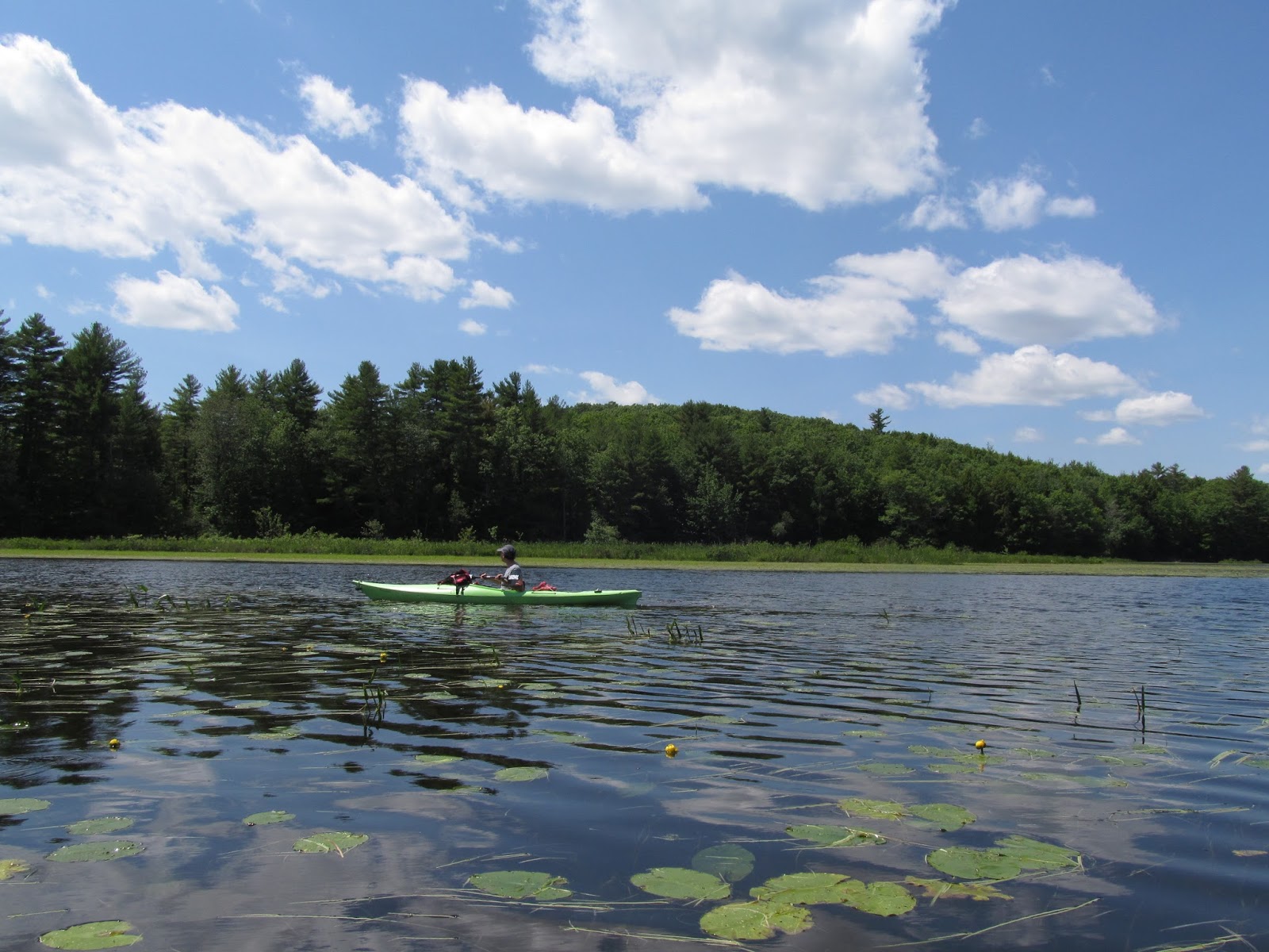 Recreational Kayaking in Maine Upper Pleasant Pond, Richmond, Maine