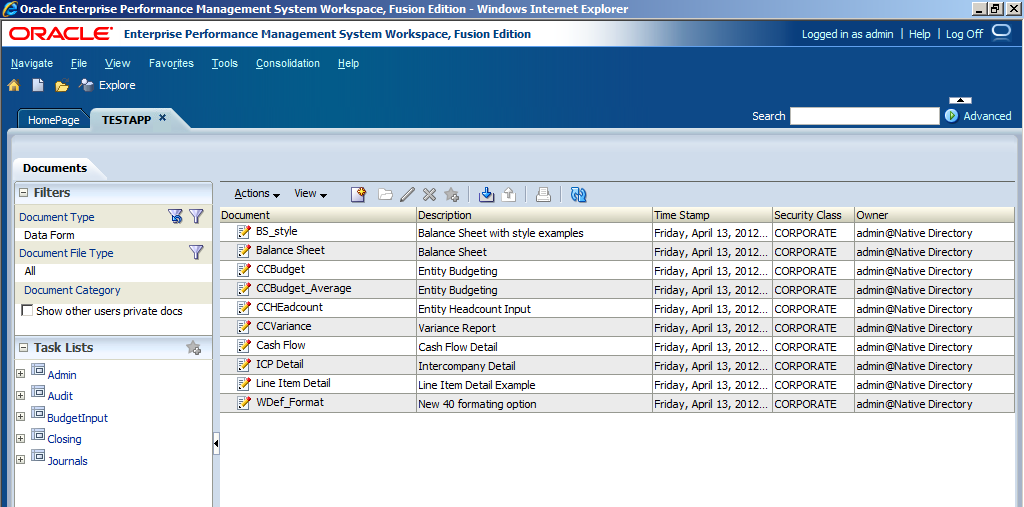 The Finnish Hyperion Guy HFM 11.1.2.2 User Interface