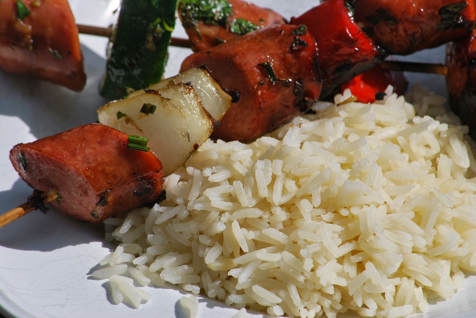 My story in recipes Turkey Sausage Skewers